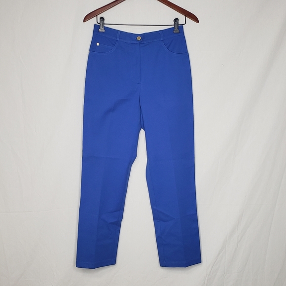 St. John Sport by Marie Gray Pants - Vintage St. John Sport Womens Straigt Leg Pants Size 2 Blue Old Money 80s Career